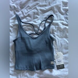 Vuori Rib Crop Tank - Flint XS